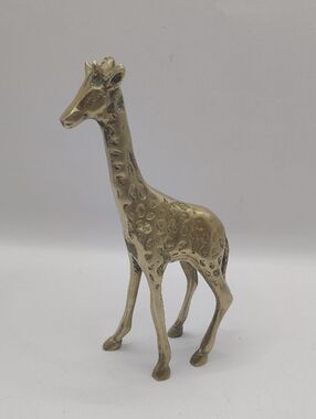 Vintage Solid Brass Baby Giraffe 5" Tall